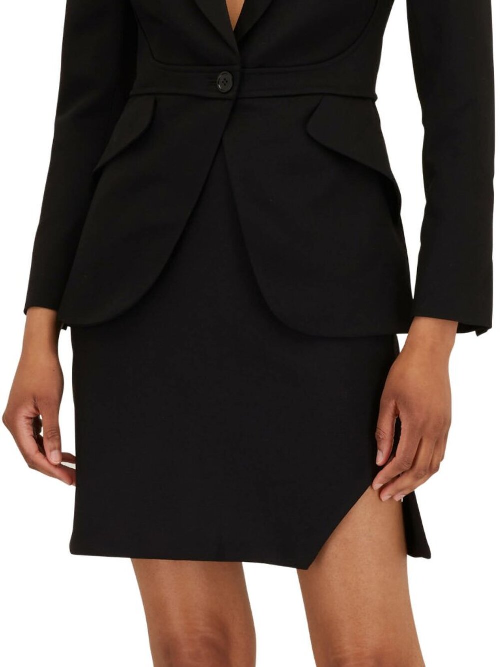 NWT ALEXANDER MCQUEEN Side Slit Mini Skirt In Black Size 42 IT, 6 US brand new